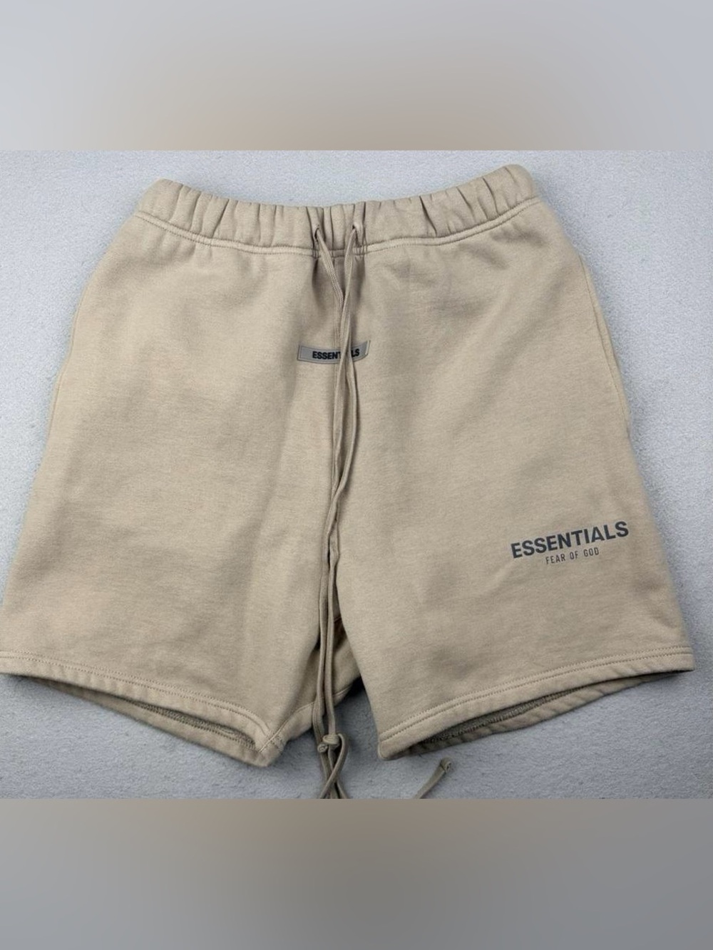 ESSENTIALS Men's Sand Beige Drawstring Athletic Shorts